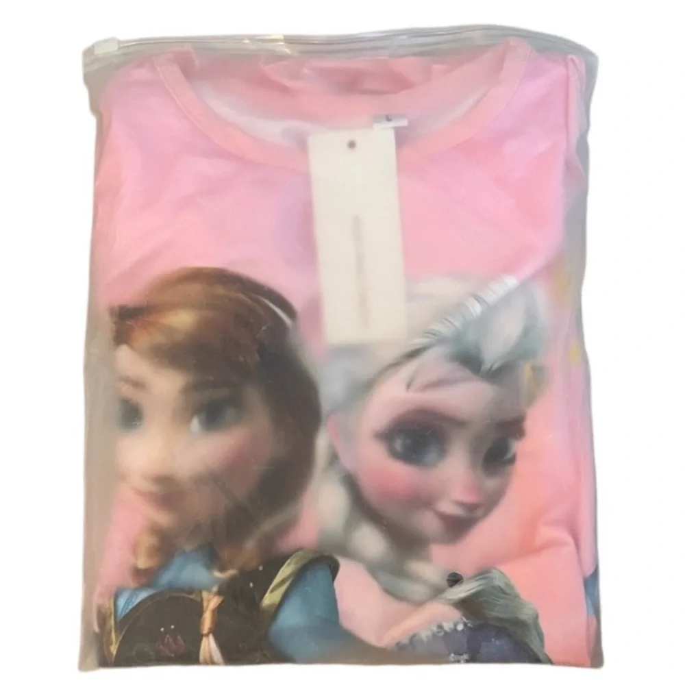 Princess Nightgown Frozen Elsa & Ana Silk Fairytale Disney Princess Pajamas Pink